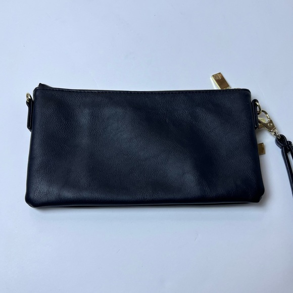 Style & Co Black Leather Wristlet Wallet 3 Zipper Pockets-Detachable Wrist Strap - Picture 3 of 5